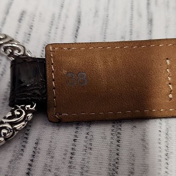 Brighton SHETLAND Leather Belt Size 38 Stretch Belt - Picture 4 of 7